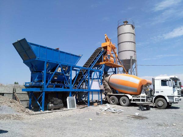 AJY 25 mobile concrete batching plant Indonesia