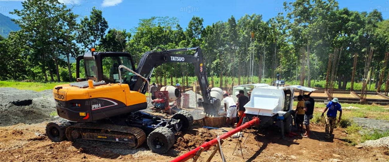abt40c trailer mounted concrete pump in indonesia